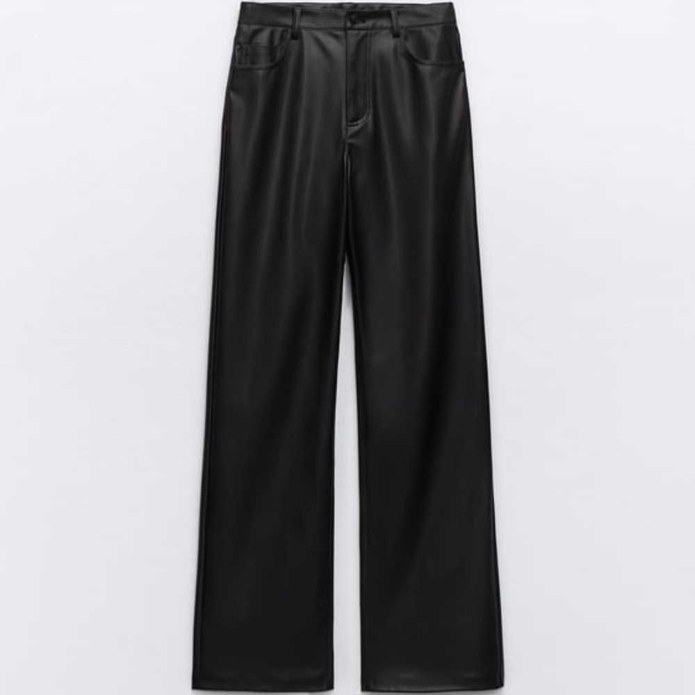 Zara full length faux leather pants
